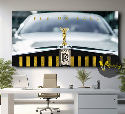 Rolls-Royce Gold  Fly or Fall Canvas Painting