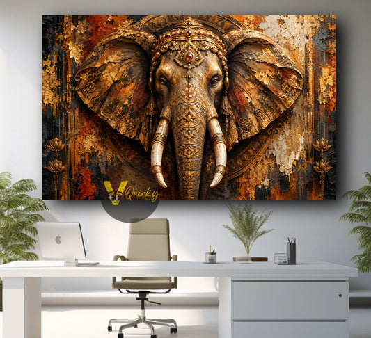 Elephant Mandala 3D canvas wall art by VQuirky