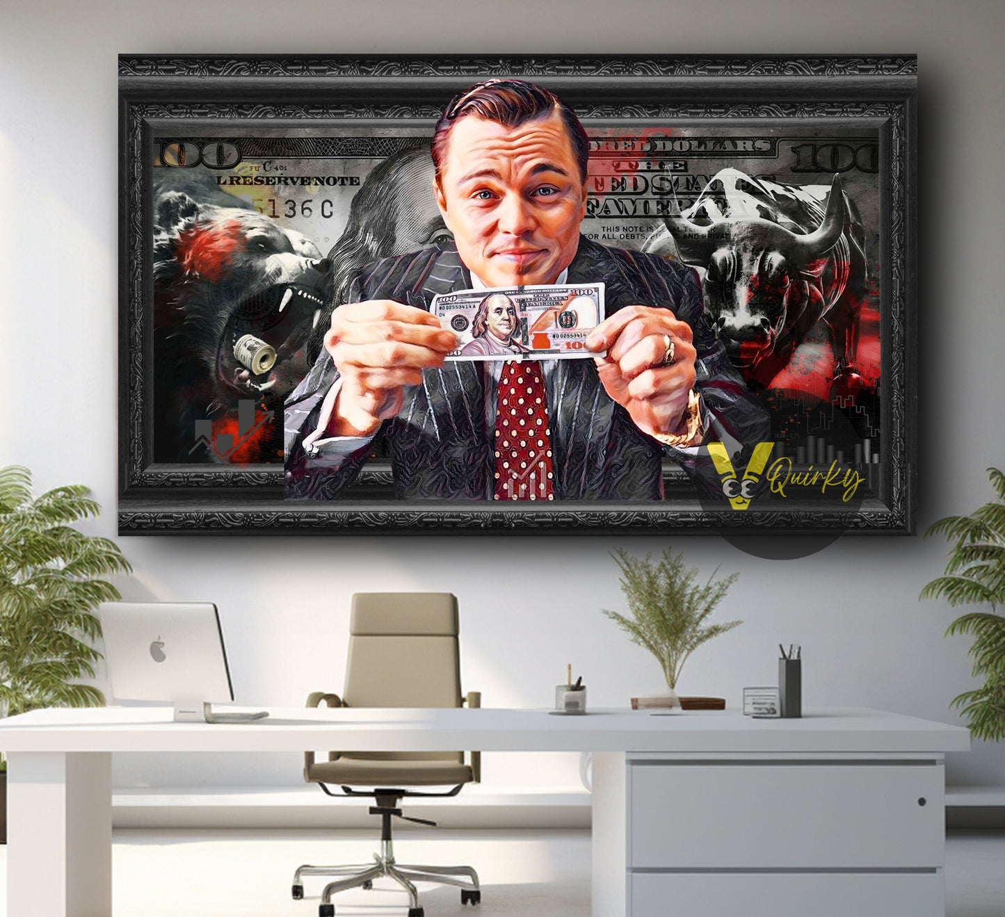 Leonardo Dicaprio 100 Dollar Bill (The Wolf of Wall Street) Canvas Painting