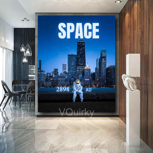 Space 2898 AD Canvas Wall Painting