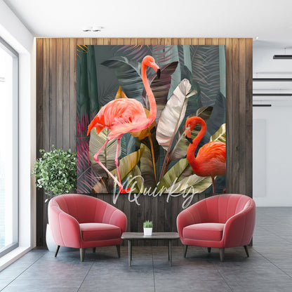 Flamingos with Nature V1 Canvas Painting