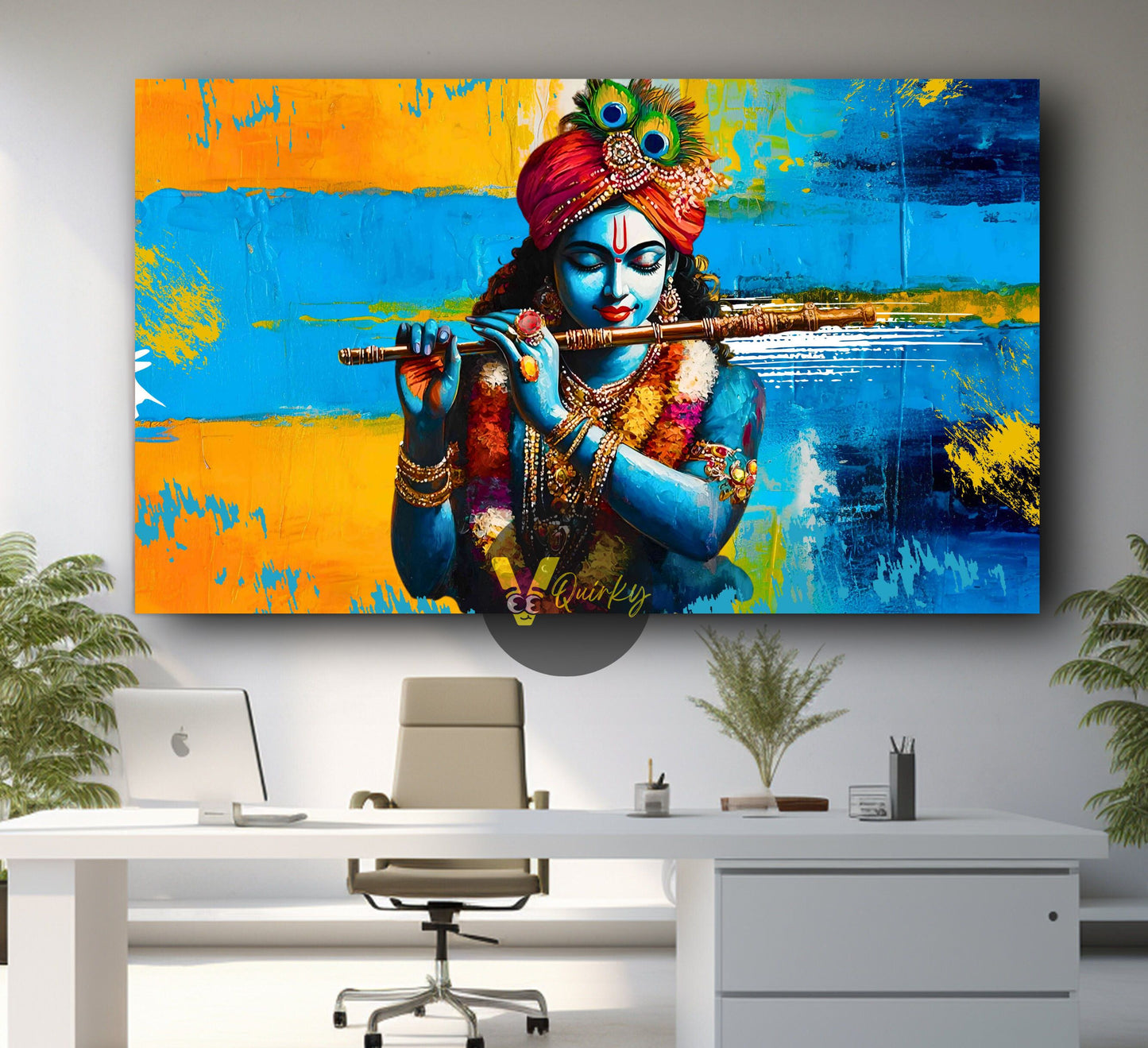 KRISHAN JI Horizontal Canvas Painting