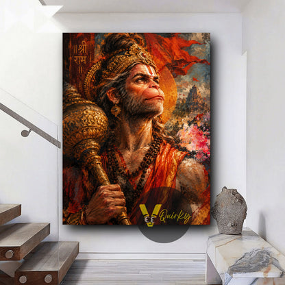 Hanuman Ji Devotion and Strength canvas painting product image, view 2