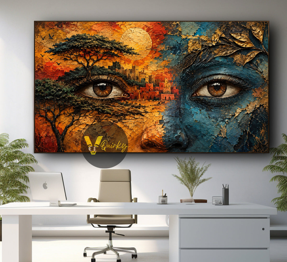 Textured Surreal Portrait Landscape 3D Canvas Painting