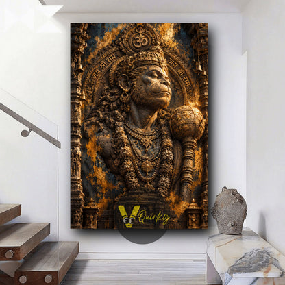 Hanuman Ji Temple 3D Vertical Canvas Painting