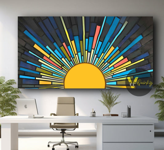 Colorful Sun Canvas Painting