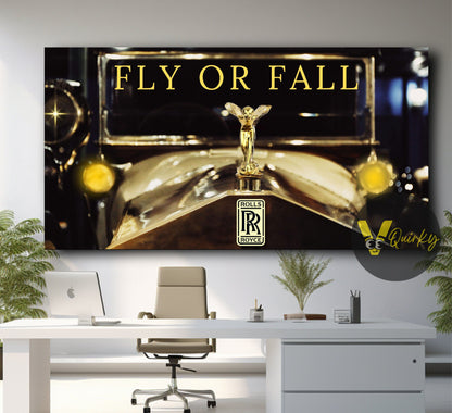 Vintage Rolls-Royce Fly or Fall Canvas Painting