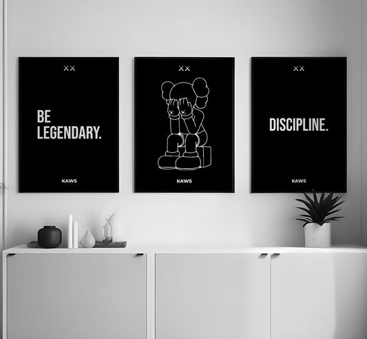 KAWS - Set Of 3 Canvas Painting