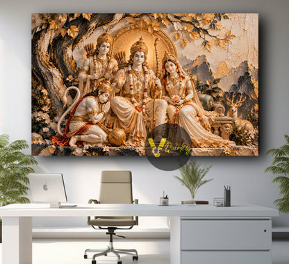 Ram Ji Darbar 3D  Horizontal Canvas Painting