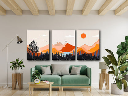 Boho - Set Of 3 Nature Canvas Painting