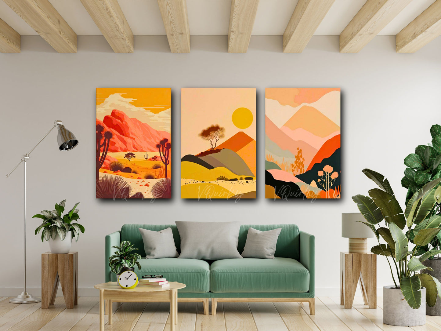 Beautiful Boho - Set Of 3 Nature Canvas Painting