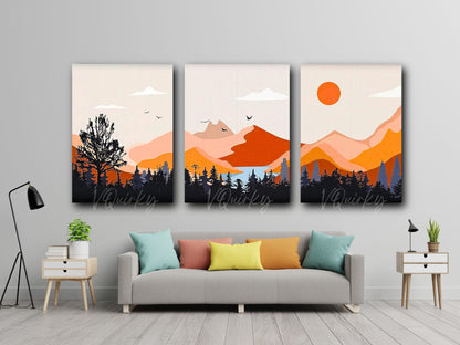 Boho - Set Of 3 Nature Canvas Painting