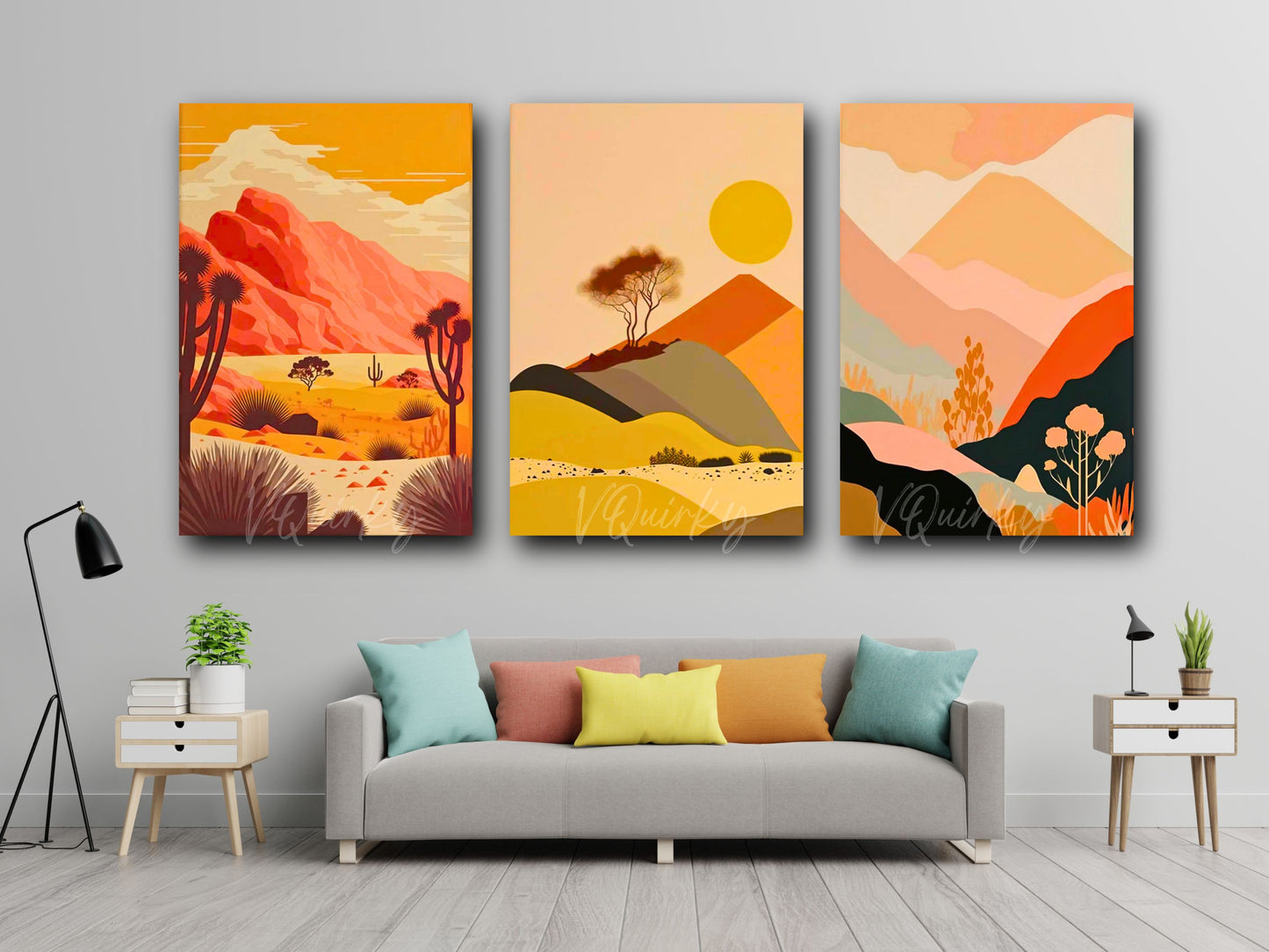 Beautiful Boho - Set Of 3 Nature Canvas Painting