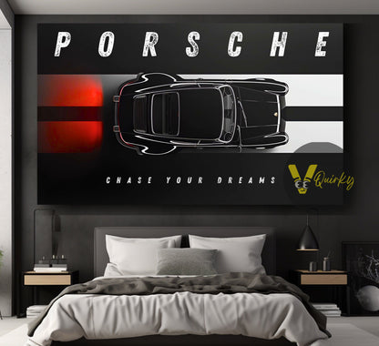 Porsche Chase Your Dreams Horizontal Canvas Painting