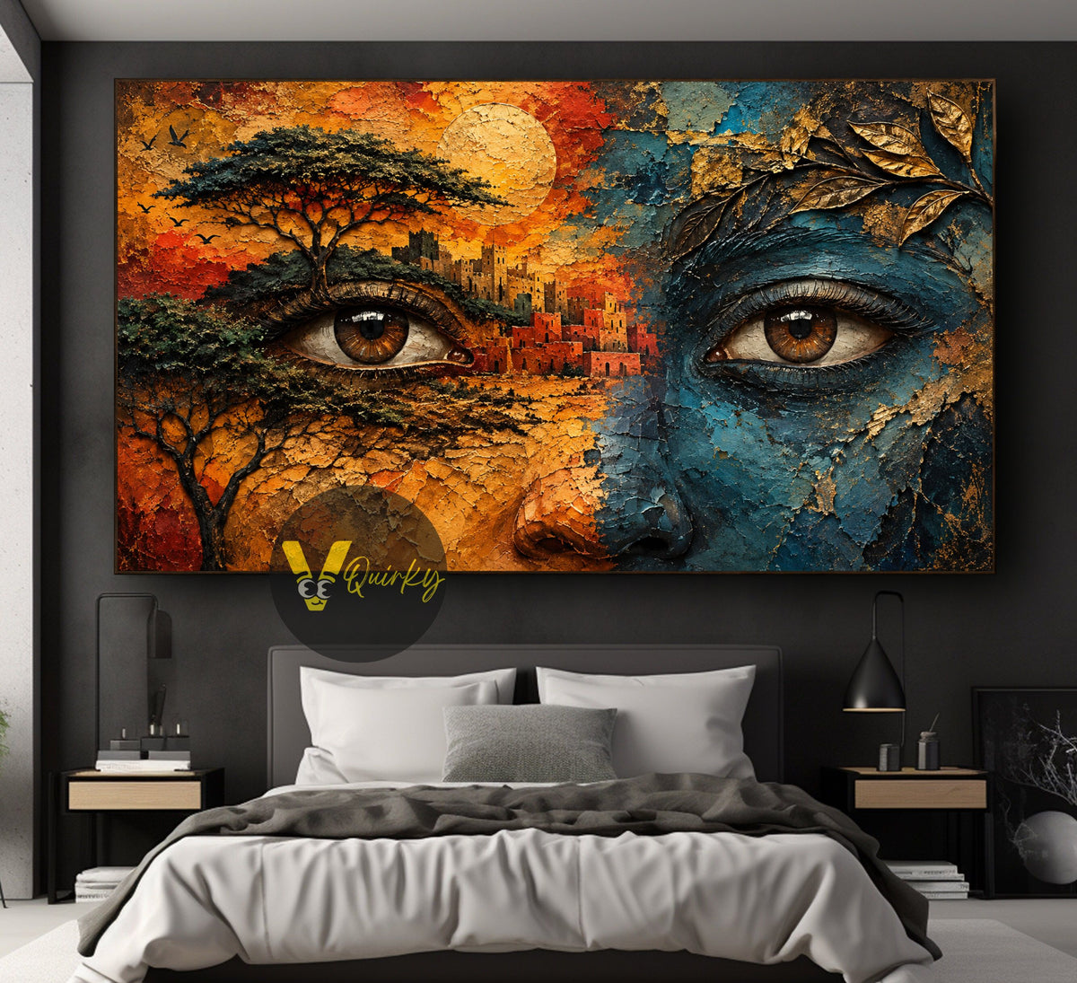 Textured Surreal Portrait Landscape 3D Canvas Painting