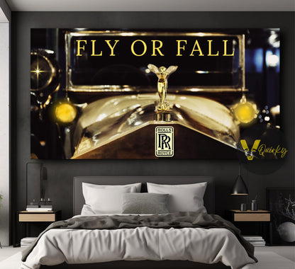 Vintage Rolls-Royce Fly or Fall Canvas Painting