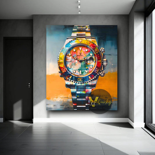 Rolex Watch Colorful Luxury Canvas Painting
