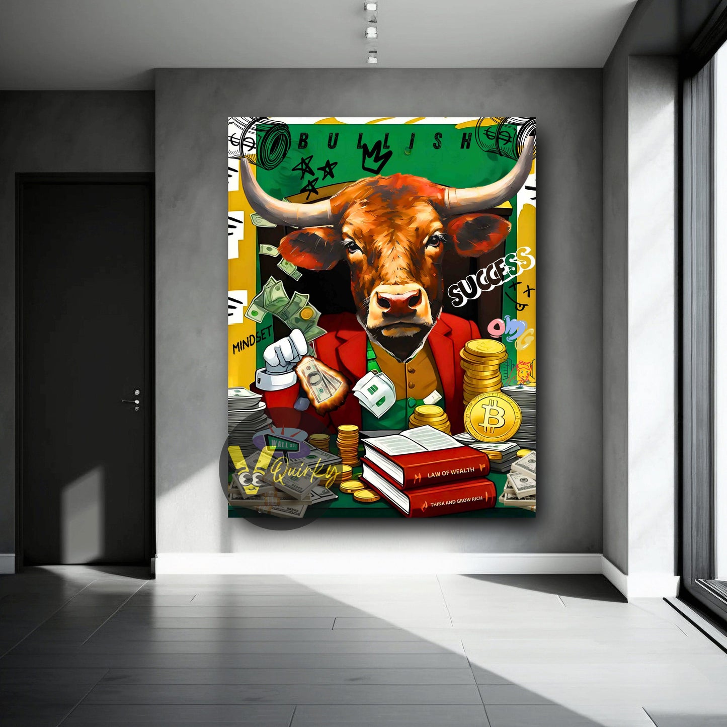 Big Bull Success Stock Market Canvas Painting