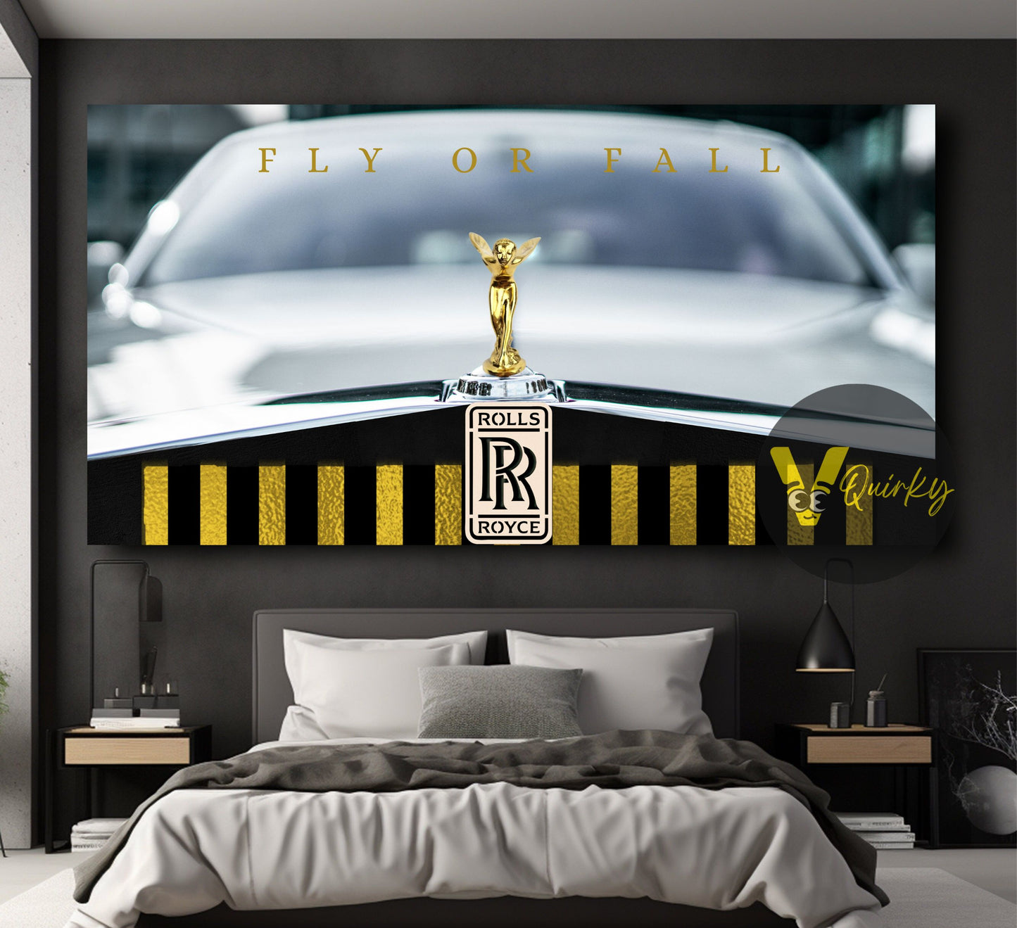 Rolls-Royce Gold  Fly or Fall Canvas Painting