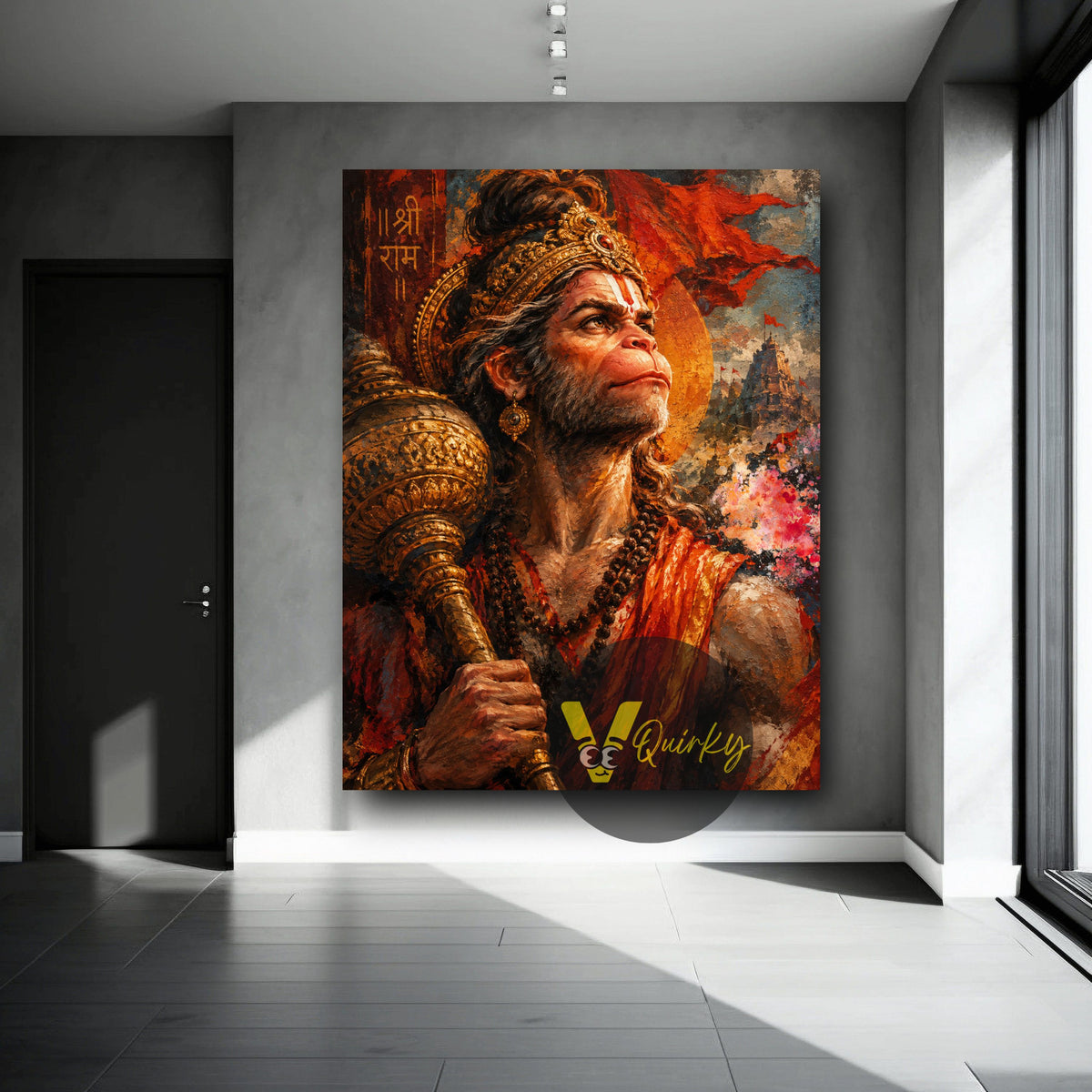Hanuman Ji Devotion and Strength canvas painting product image, view 3