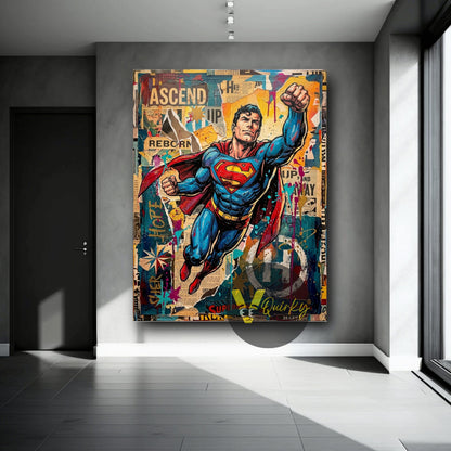 Superman Vertical Canvas Painting