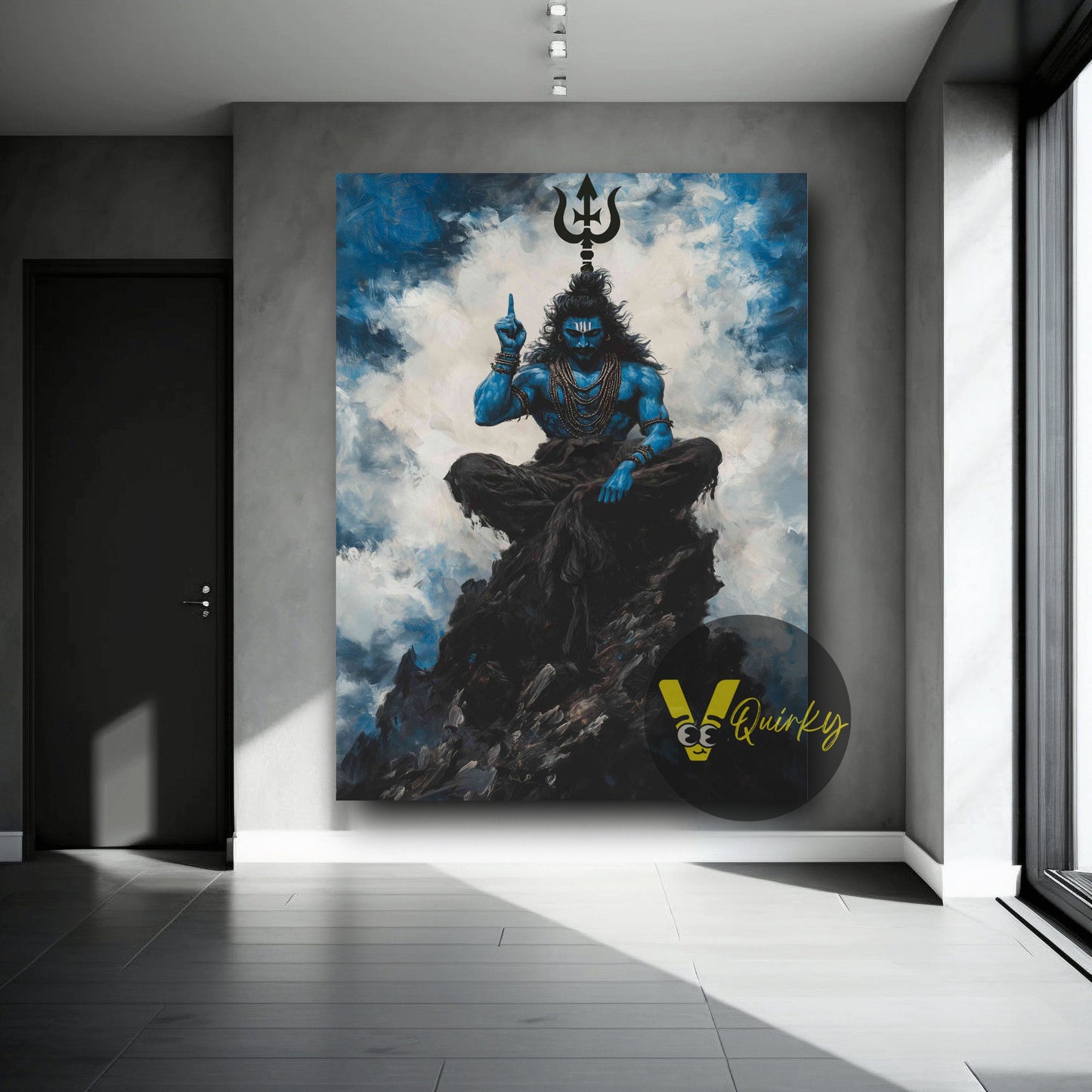 Har Har Mahadev (Shiv Ji) Vertical Canvas Painting