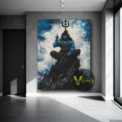 Har Har Mahadev (Shiv Ji) Vertical Canvas Painting