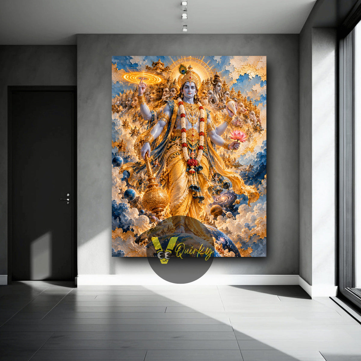 Vishnu Ji Virat Roop  3D Vertical Canvas Painting