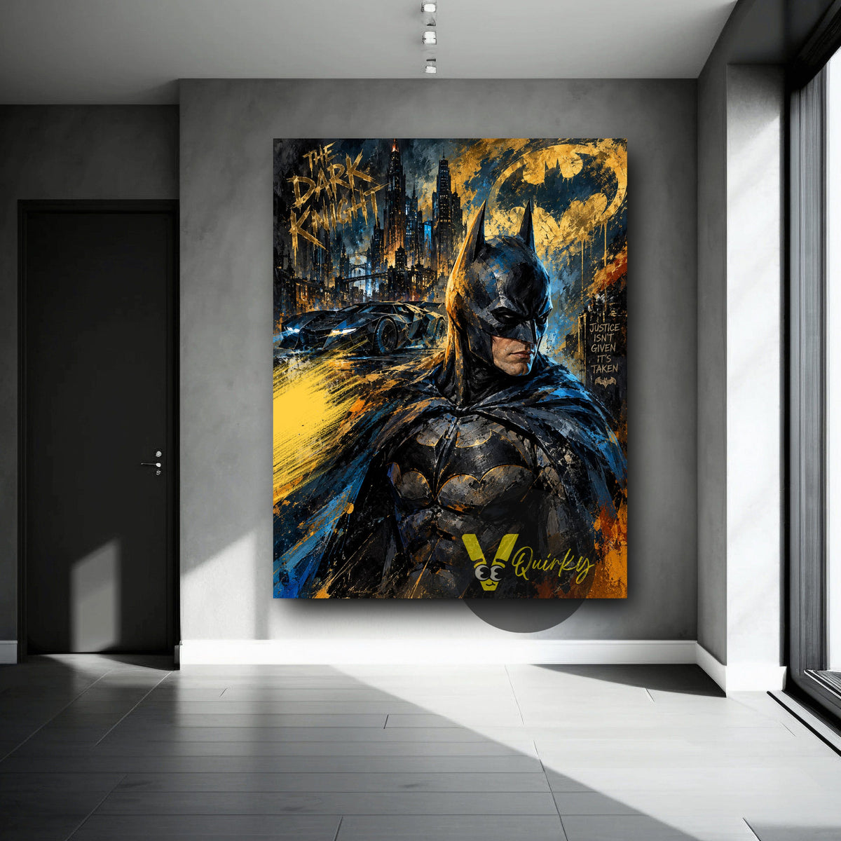 Batman Abstract  Vertical Canvas Painting