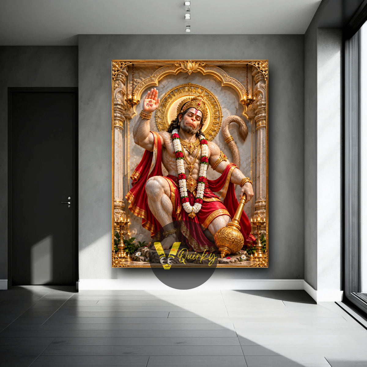 HANUMAN JI Devotional 3D Vertical Canvas Painting