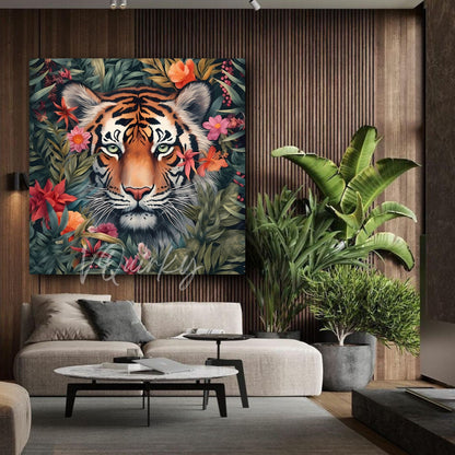 Hustling Tiger Canvas Painting