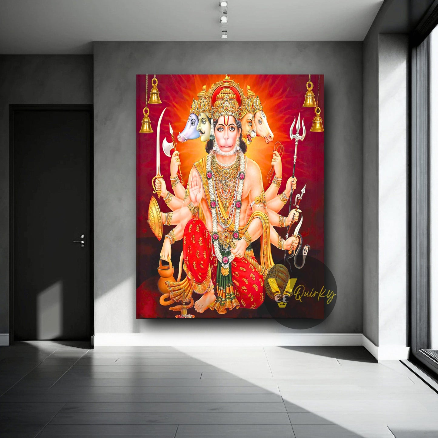 Panchmukhi Hanuman JI Canvas Painting