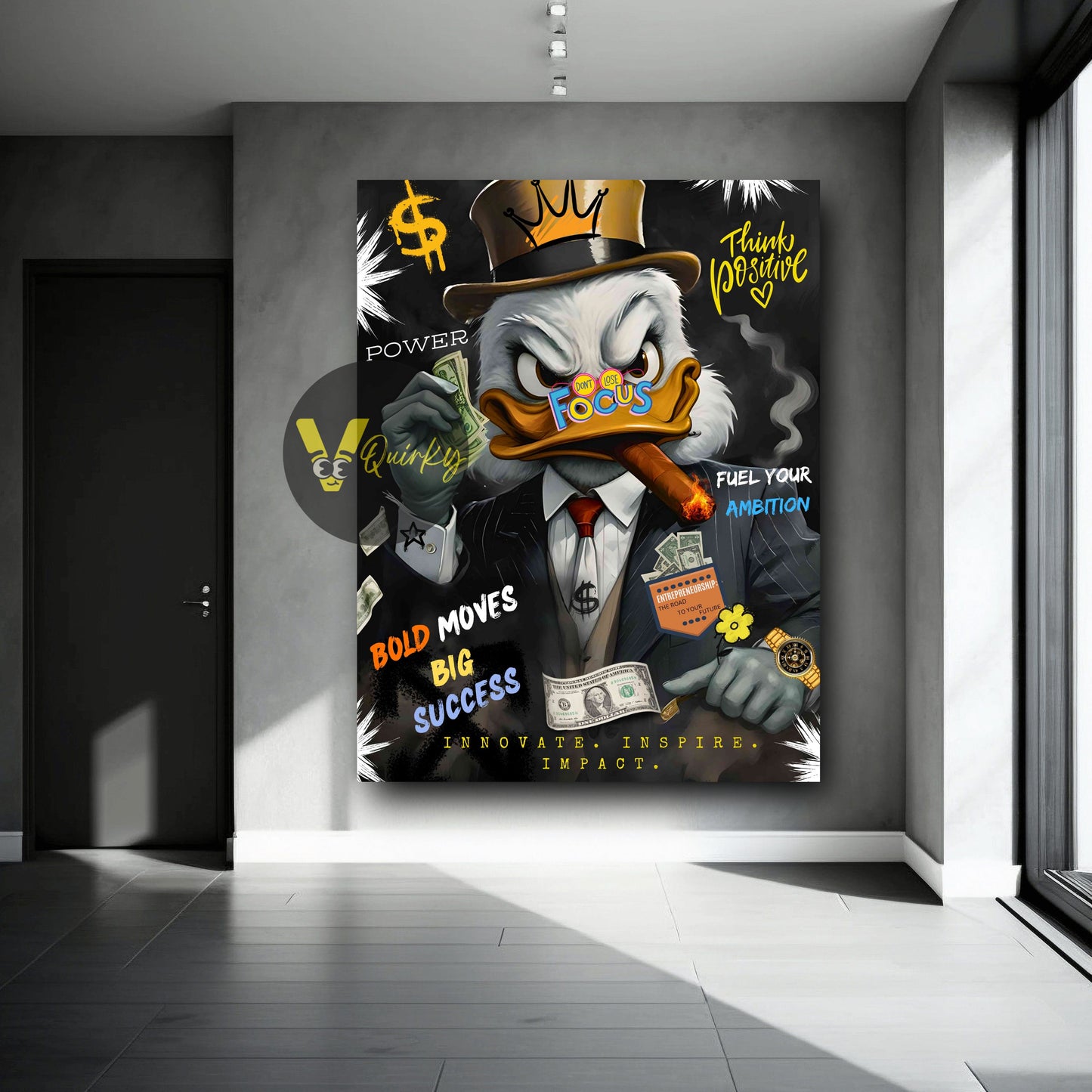 Donald Duck Motivation Canvas Painting