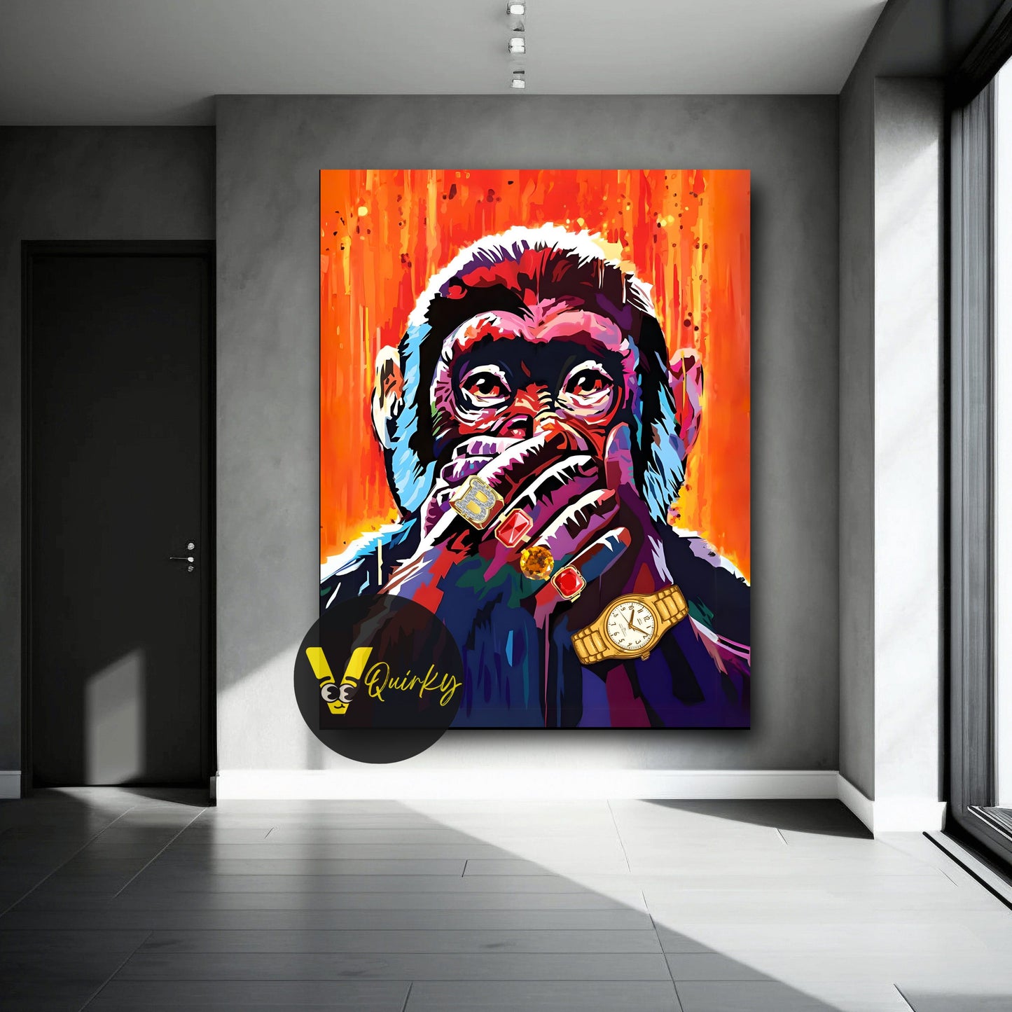 Speak No Evil Colorful Monkey Canvas Painting