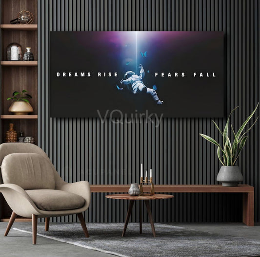 Dream Rise Fear Fall Astronaut Canvas Painting