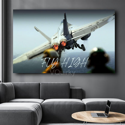 Fighter Jet Fly High Canvas Painting