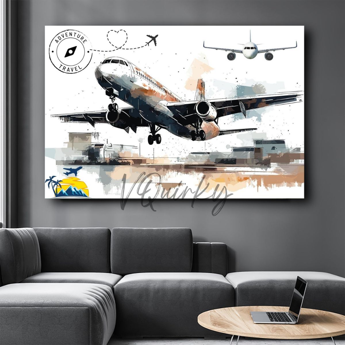 Aeroplanes Travel Adventure Horizontal Canvas Painting