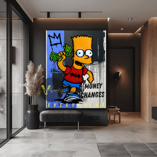 The Simpsons Money Changes Everything Canvas Painting