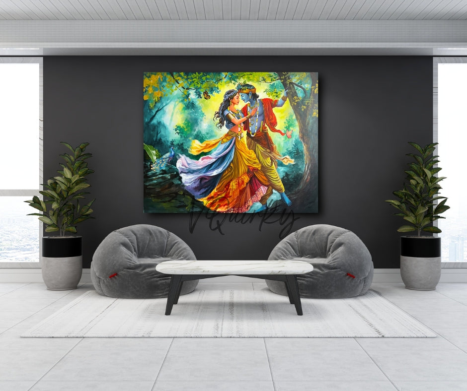 RADHA & KRISHAN JI Horizontal 2 Canvas Painting