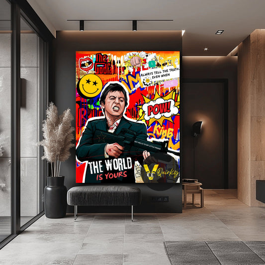 Tony Montana (Scarface) The World Is Yours Canvas Painting