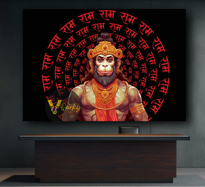 Hanuman JI Horizontal V1 Canvas Painting