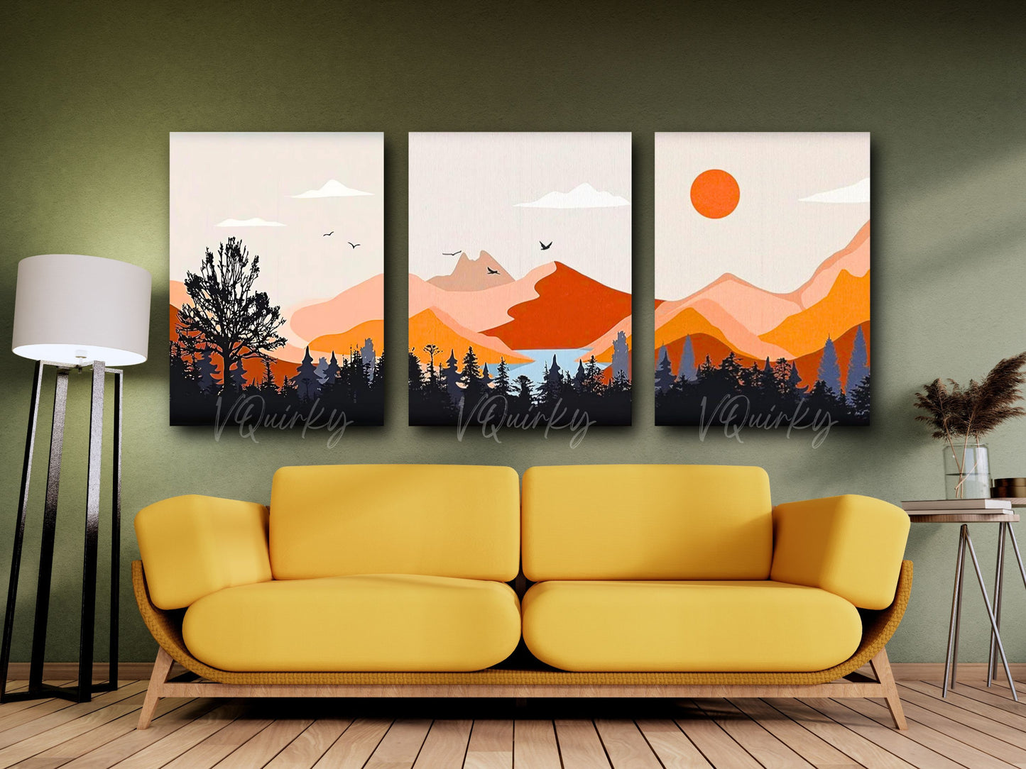 Boho - Set Of 3 Nature Canvas Painting