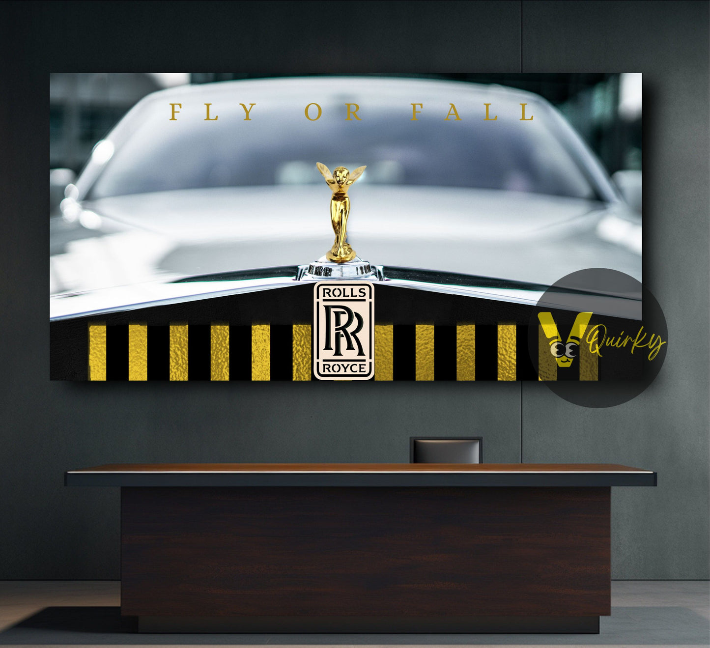 Rolls-Royce Gold  Fly or Fall Canvas Painting