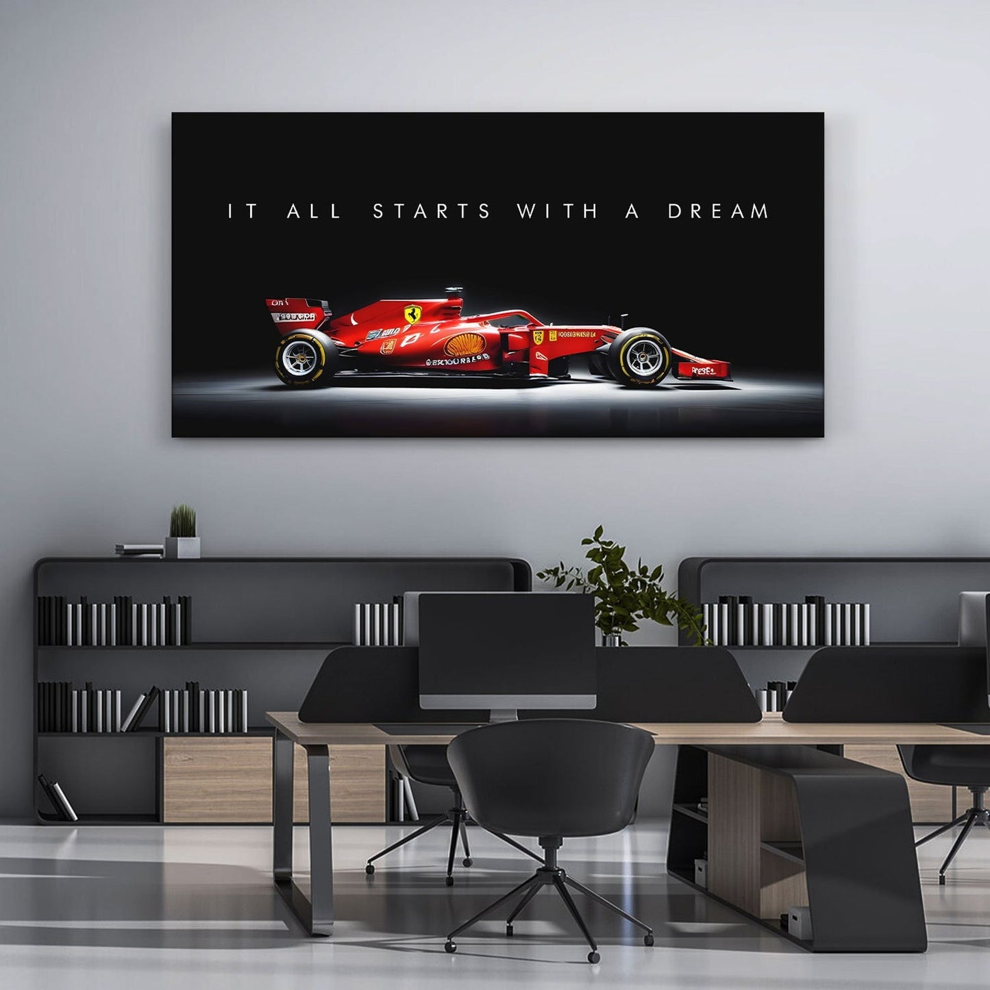 F1 It All Starts With A Dream Horizontal Canvas Painting