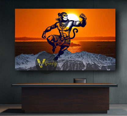 Hanuman JI Horizontal V2 Canvas Painting