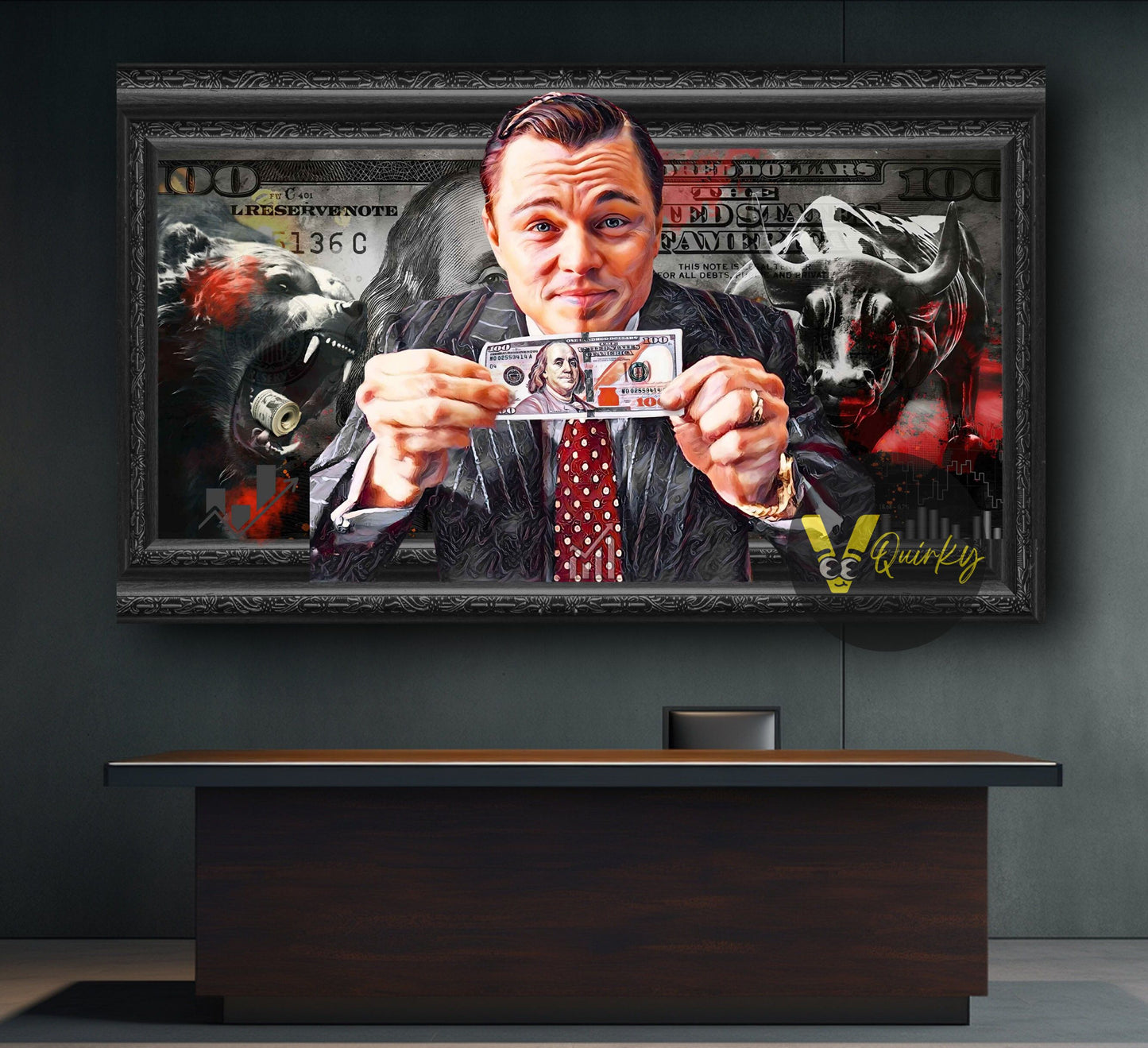 Leonardo Dicaprio 100 Dollar Bill (The Wolf of Wall Street) Canvas Painting