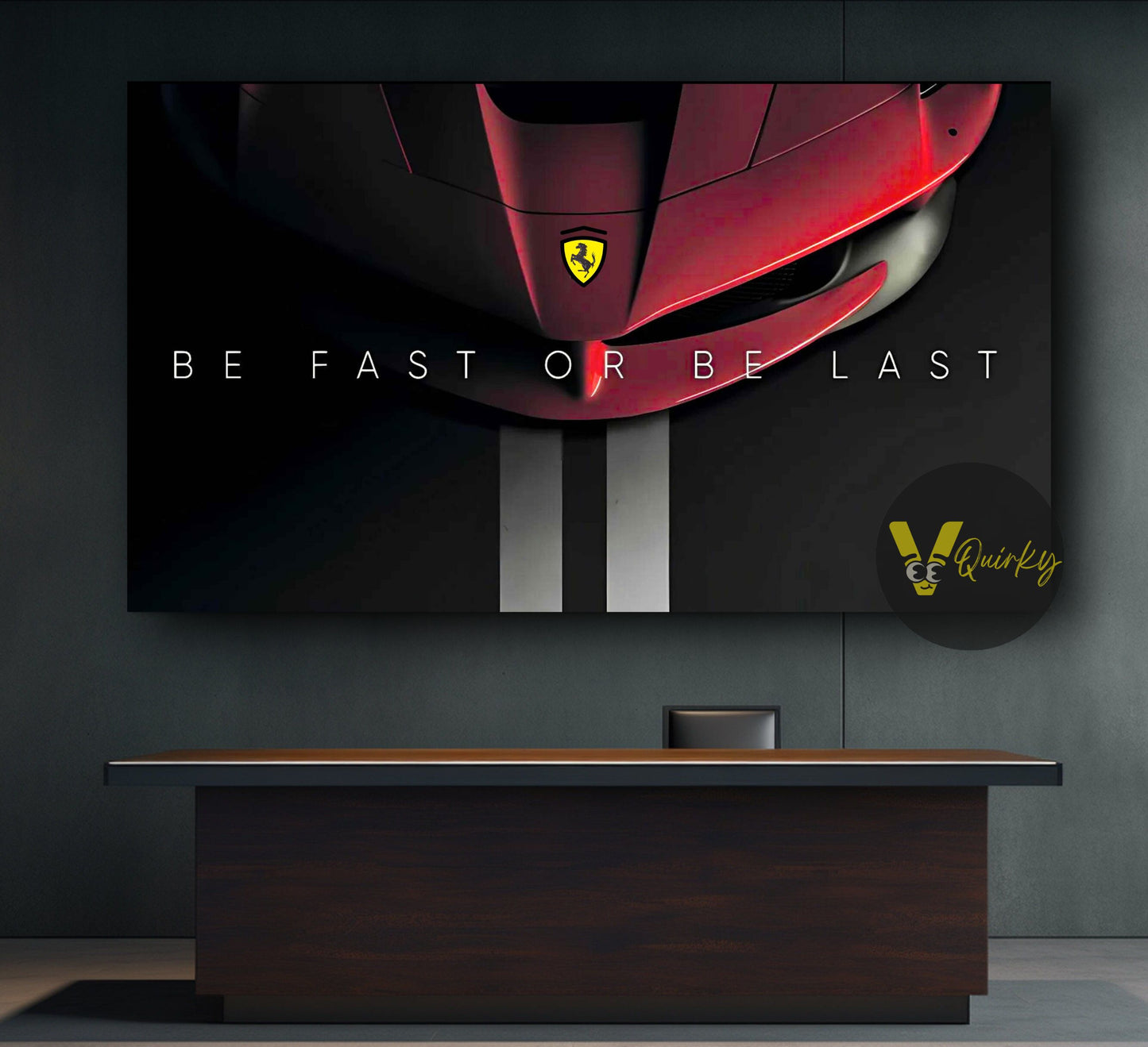 Red Ferrari Be Fast Or Be Last Canvas Painting