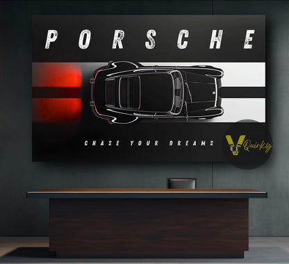 Porsche Chase Your Dreams Horizontal Canvas Painting