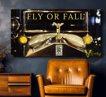 Vintage Rolls-Royce Fly or Fall Canvas Painting