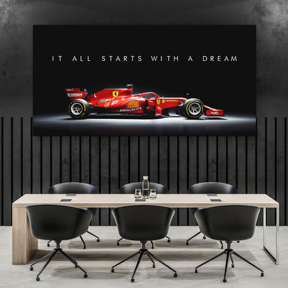 F1 It All Starts With A Dream Horizontal Canvas Painting